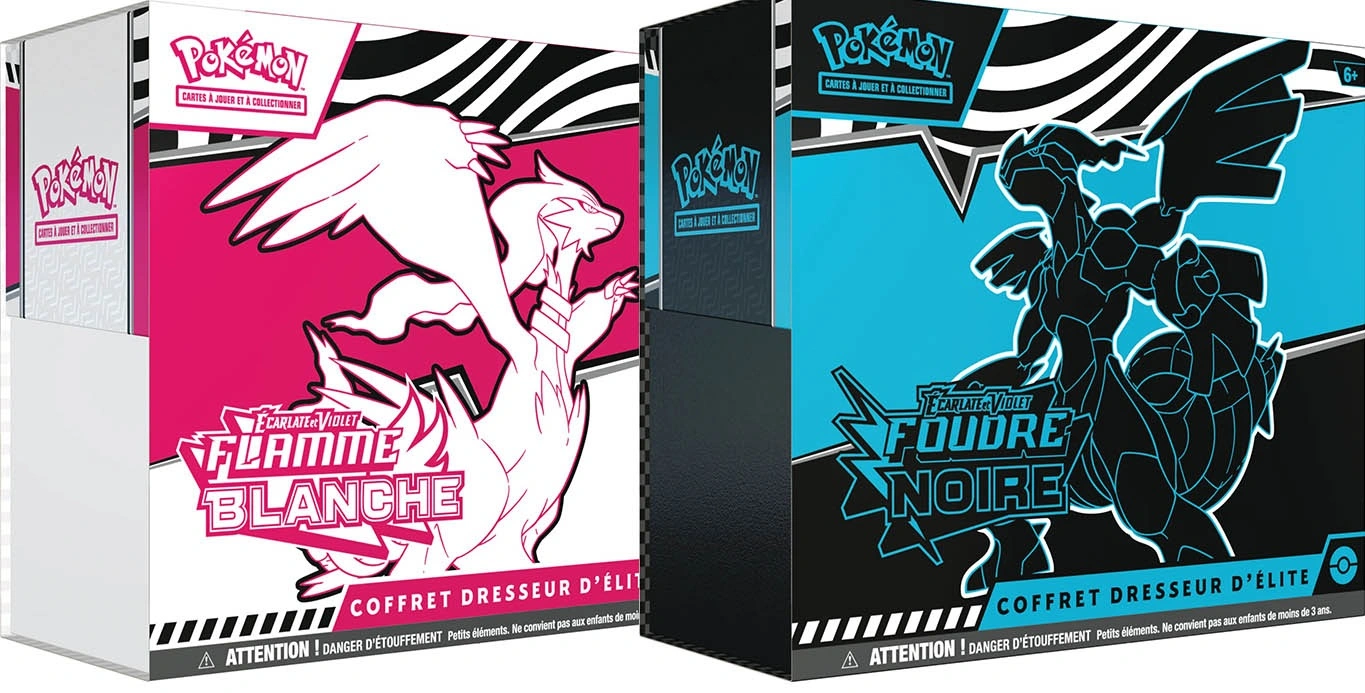 ETB Pokémon Foudre Noir avec Zekrom - extension Flamme Blanche et Foudre Noir