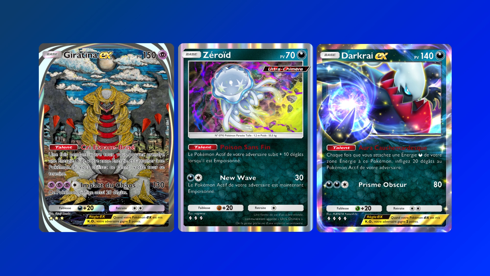 Cartes du deck Giratina EX, Darkrai EX et Zéroïd dans Pokémon TCG Pocket
