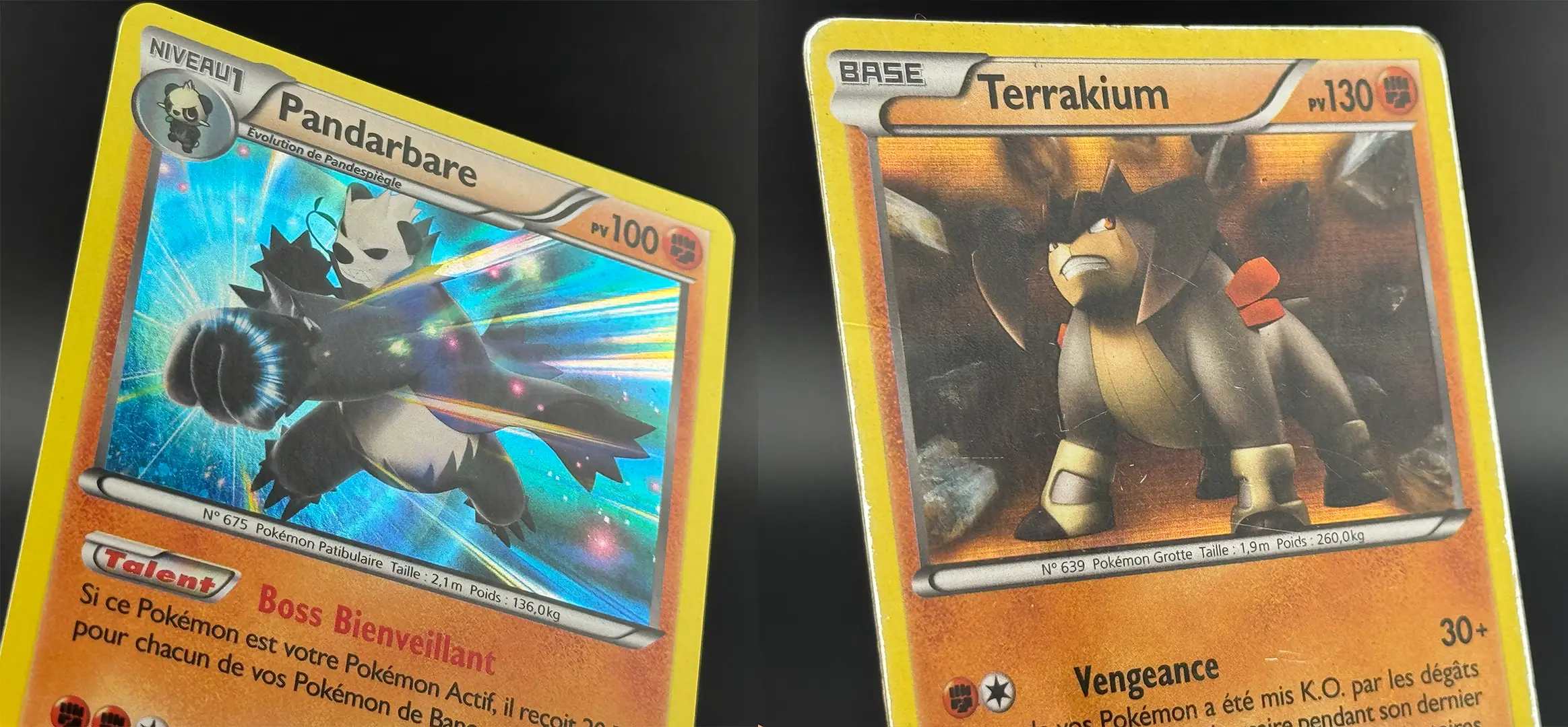 Surface et brillance d’une carte holographique Pokémon