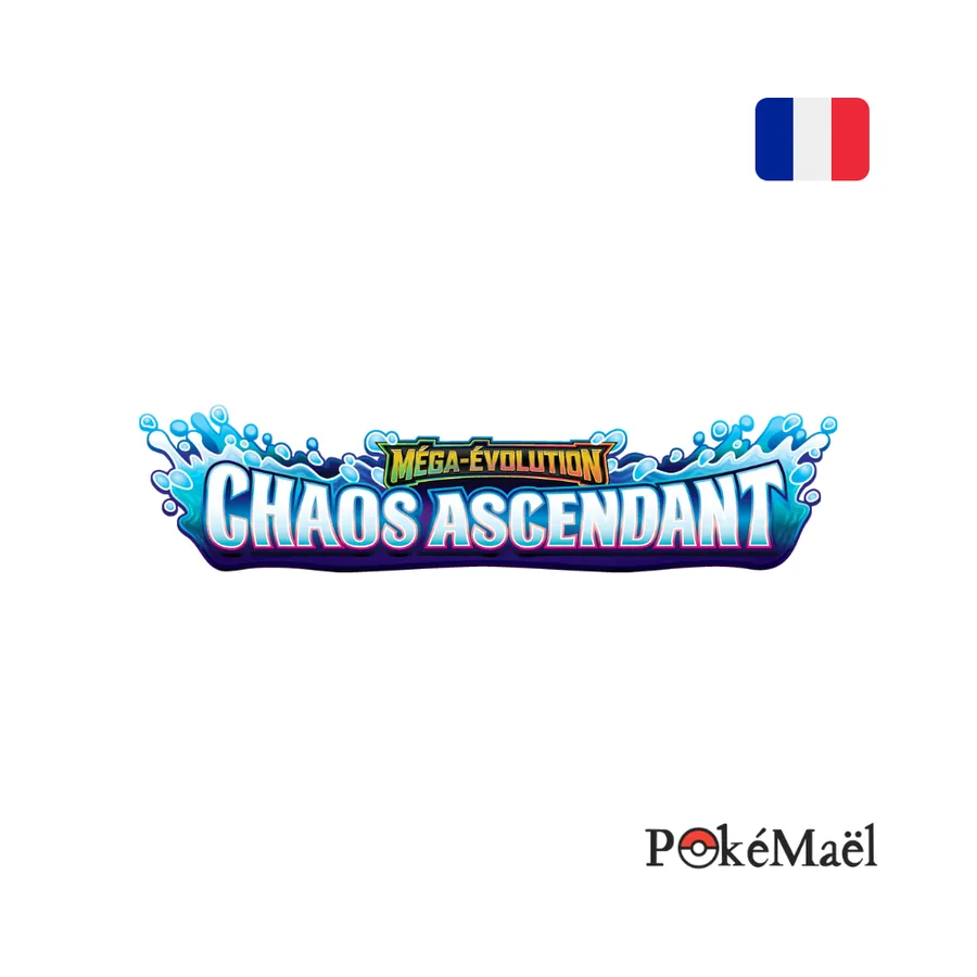 Logo officiel de l'extension Chaos Ascendant ME04 pour les prereleases de mai 2026