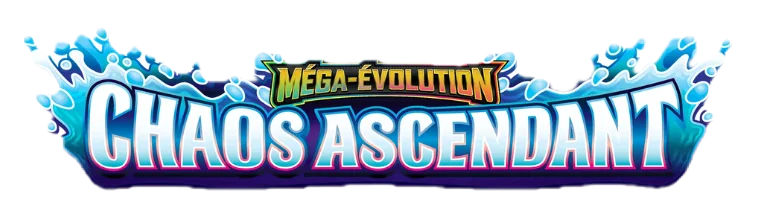 Logo officiel de l'extension Chaos Ascendant ME04, 4e set de la série Méga-Évolution du JCC Pokémon