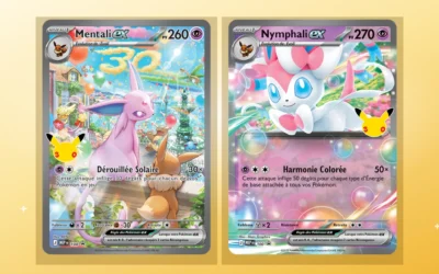 Cartes 30 ans Pokémon : Nymphali-ex Mentali-ex chase cards