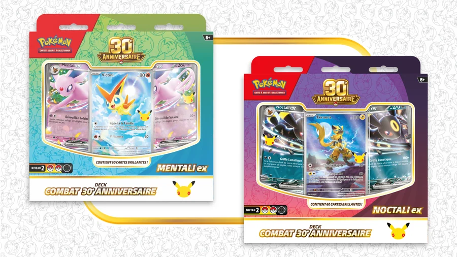 Decks Combat Mentali-ex et Noctali-ex du 30ᵉ Anniversaire Pokémon