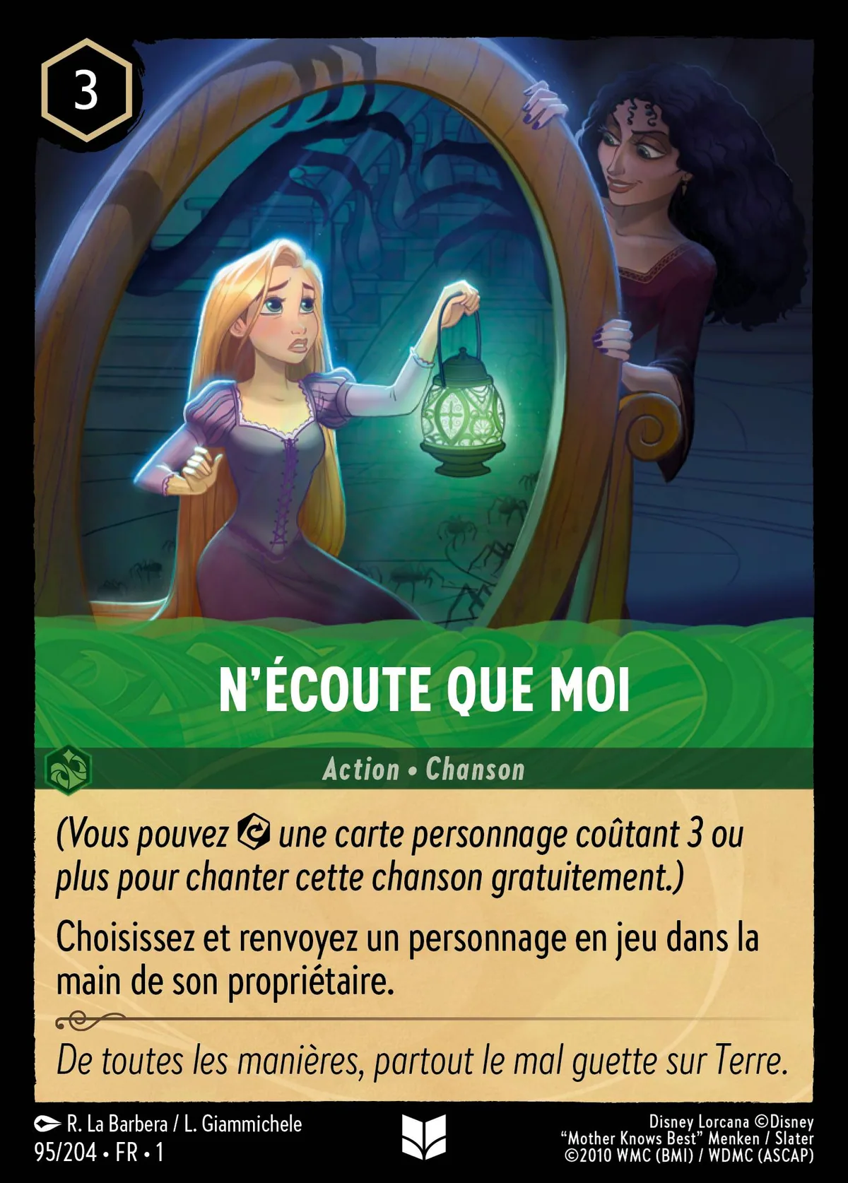Carte Disney Lorcana « N'écoute que moi », Premier Chapitre 95/204, reprise par la promo des CCQ 2026-2027