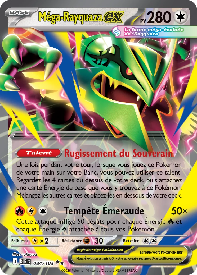 Carte Pokémon Méga-Rayquaza ex 084/103 de l'extension Règne Delta en français