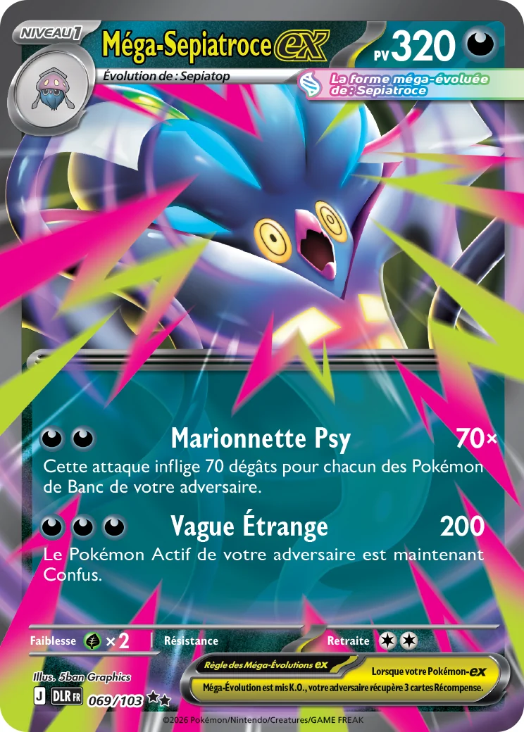 Carte Pokémon Méga-Sepiatroce ex 069/103 de l'extension Règne Delta