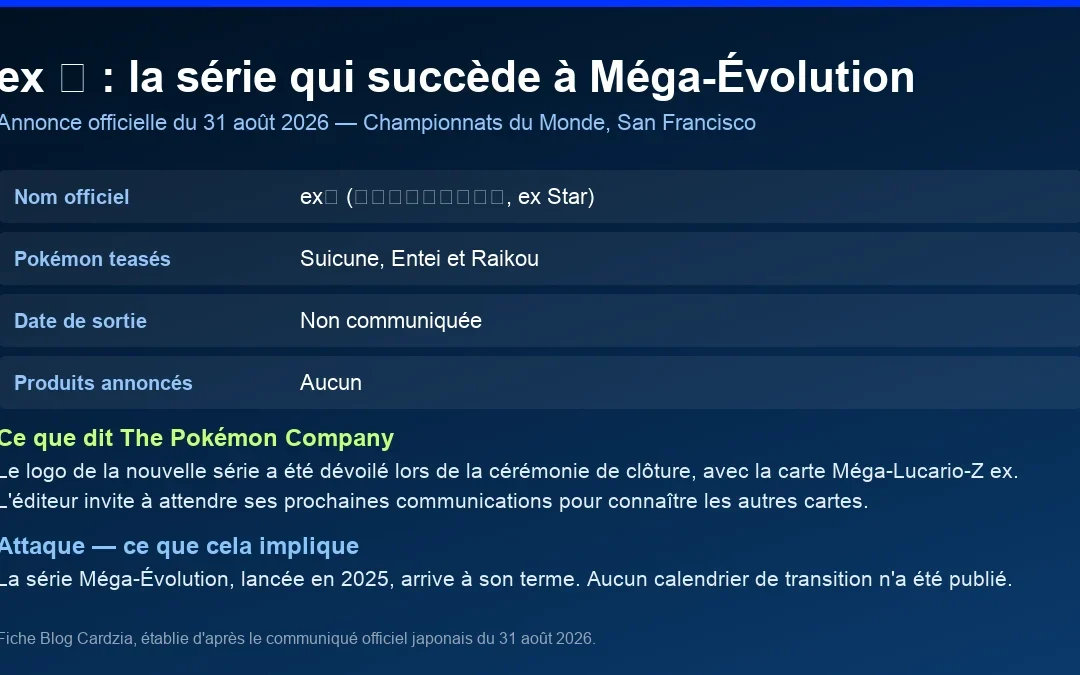 ex ★ : la nouvelle série du JCC Pokémon dévoilée