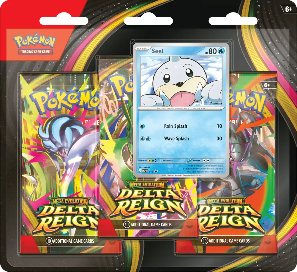 Tripack Pokémon Règne Delta ME06 avec la carte promo Otaria MEP 116